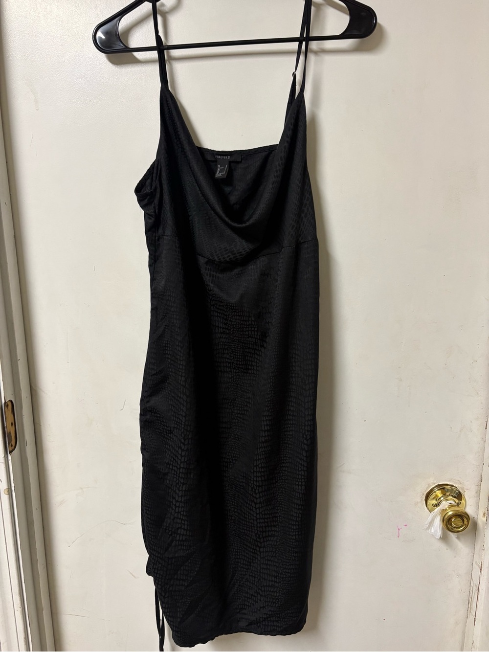 Forever 21 Black Mini Slip Dress with Cowl Neck